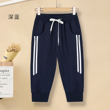 Load image into Gallery viewer, Women's Summer Striped Cotton Harem Capris Pants wit Pockets M-3XL