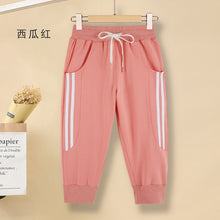 Load image into Gallery viewer, Women's Summer Striped Cotton Harem Capris Pants wit Pockets M-3XL