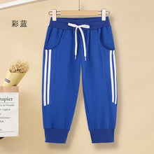 Load image into Gallery viewer, Women's Summer Striped Cotton Harem Capris Pants wit Pockets M-3XL