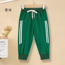 Load image into Gallery viewer, Women's Summer Striped Cotton Harem Capris Pants wit Pockets M-3XL