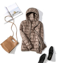 Load image into Gallery viewer, Women White Down Parka Ultra-light Thin  Jacket