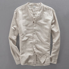 Load image into Gallery viewer, Men's Classic White Cotton Linen Casual Shirts Sizes M-3X