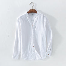 Load image into Gallery viewer, Men's Classic White Cotton Linen Casual Shirts Sizes M-3X