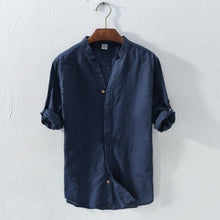 Load image into Gallery viewer, Men's Classic White Cotton Linen Casual Shirts Sizes M-3X