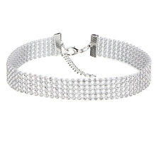 Load image into Gallery viewer, Women's Crystal Rhinestone Choker Necklace-Clear or Multi-colored