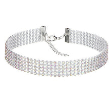 Load image into Gallery viewer, Women's Crystal Rhinestone Choker Necklace-Clear or Multi-colored