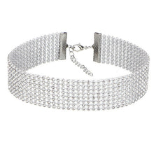 Load image into Gallery viewer, Women's Crystal Rhinestone Choker Necklace-Clear or Multi-colored