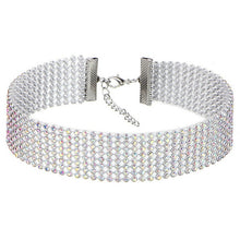 Load image into Gallery viewer, Women's Crystal Rhinestone Choker Necklace-Clear or Multi-colored