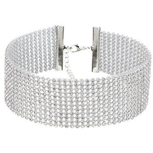 Load image into Gallery viewer, Women's Crystal Rhinestone Choker Necklace-Clear or Multi-colored