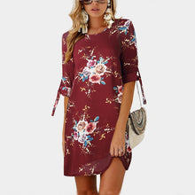 Load image into Gallery viewer, Aachoae 2020 Women's Summer Chiffon Floral Print Casual Loose Mini Sundress S-5XL