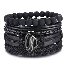 Load image into Gallery viewer, Metal and Leather Bracelet & Bangles Multilayer Wide Wrap Jewelry