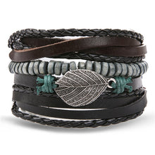 Load image into Gallery viewer, Metal and Leather Bracelet & Bangles Multilayer Wide Wrap Jewelry