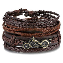 Load image into Gallery viewer, Metal and Leather Bracelet & Bangles Multilayer Wide Wrap Jewelry