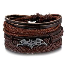 Load image into Gallery viewer, Metal and Leather Bracelet & Bangles Multilayer Wide Wrap Jewelry