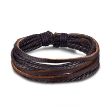 Load image into Gallery viewer, Metal and Leather Bracelet & Bangles Multilayer Wide Wrap Jewelry