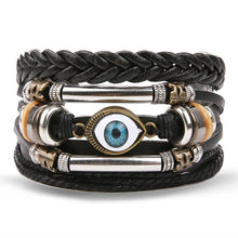 Load image into Gallery viewer, Metal and Leather Bracelet & Bangles Multilayer Wide Wrap Jewelry