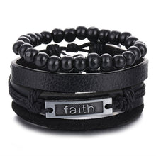 Load image into Gallery viewer, Metal and Leather Bracelet & Bangles Multilayer Wide Wrap Jewelry