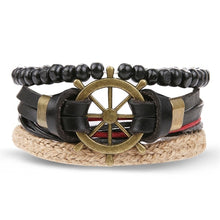 Load image into Gallery viewer, Metal and Leather Bracelet & Bangles Multilayer Wide Wrap Jewelry