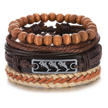 Load image into Gallery viewer, Metal and Leather Bracelet & Bangles Multilayer Wide Wrap Jewelry