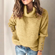 Load image into Gallery viewer, Autumn and winter 2021 European and American women's sweater high neck sweater top fashion versatile sweater