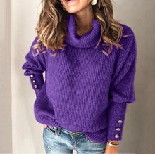 Load image into Gallery viewer, Autumn and winter 2021 European and American women's sweater high neck sweater top fashion versatile sweater
