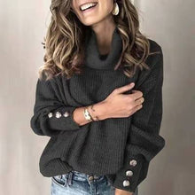 Load image into Gallery viewer, Autumn and winter 2021 European and American women's sweater high neck sweater top fashion versatile sweater