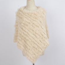 Load image into Gallery viewer, Women's Knitted Poncho with  Real Rabbit Fur