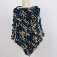 Load image into Gallery viewer, Women's Knitted Poncho with  Real Rabbit Fur