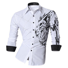 Load image into Gallery viewer, Dragon Print Long Sleeve Casual Slim Fit Male Shirt