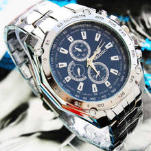 Load image into Gallery viewer, Men&#39;s Silver Stainless Steel Watch with Quartz Movement