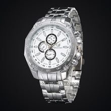 Load image into Gallery viewer, Men&#39;s Silver Stainless Steel Watch with Quartz Movement