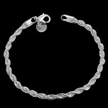 Load image into Gallery viewer, Silver Plated Charm Unisex Fashion Flash twisted Rope Bracelet