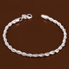 Load image into Gallery viewer, Silver Plated Charm Unisex Fashion Flash twisted Rope Bracelet