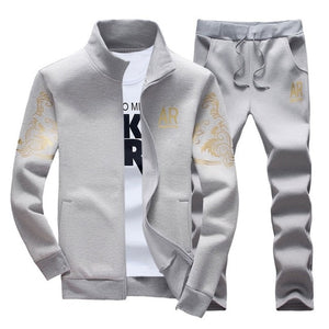 Spring Autum Casual 2 Piece Zipper Sweatshirt + Sweatpants