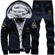 Load image into Gallery viewer, Tracksuit Set with Thicken Fleece Hoody + Sweatpant