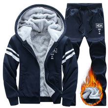 Load image into Gallery viewer, Tracksuit Set with Thicken Fleece Hoody + Sweatpant