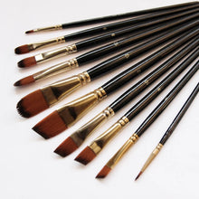 Load image into Gallery viewer, 5Pcs/Set High Quality Nylon Hair Wood Black Handle Artist Brush