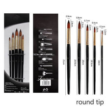 Load image into Gallery viewer, 5Pcs/Set High Quality Nylon Hair Wood Black Handle Artist Brush