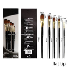 Load image into Gallery viewer, 5Pcs/Set High Quality Nylon Hair Wood Black Handle Artist Brush