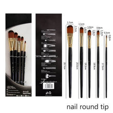 Load image into Gallery viewer, 5Pcs/Set High Quality Nylon Hair Wood Black Handle Artist Brush