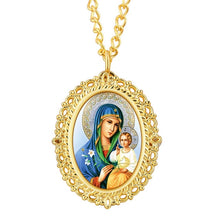 Load image into Gallery viewer, Bronze or Gold Virgin Mary Pattern Pocket Watch