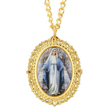 Load image into Gallery viewer, Bronze or Gold Virgin Mary Pattern Pocket Watch