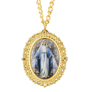 Bronze or Gold Virgin Mary Pattern Pocket Watch