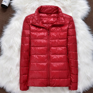 Women  Hooded Ultralight Thin White Duck Down Jacket