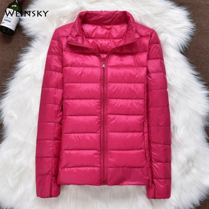 Women  Hooded Ultralight Thin White Duck Down Jacket