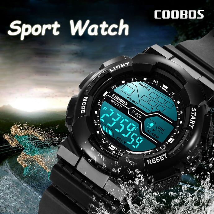 Military/Sports Waterproof Digital Watch with LED Luminous Dial