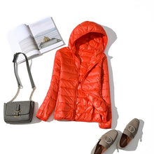 Load image into Gallery viewer, Women White Down Parka Ultra-light Thin  Jacket