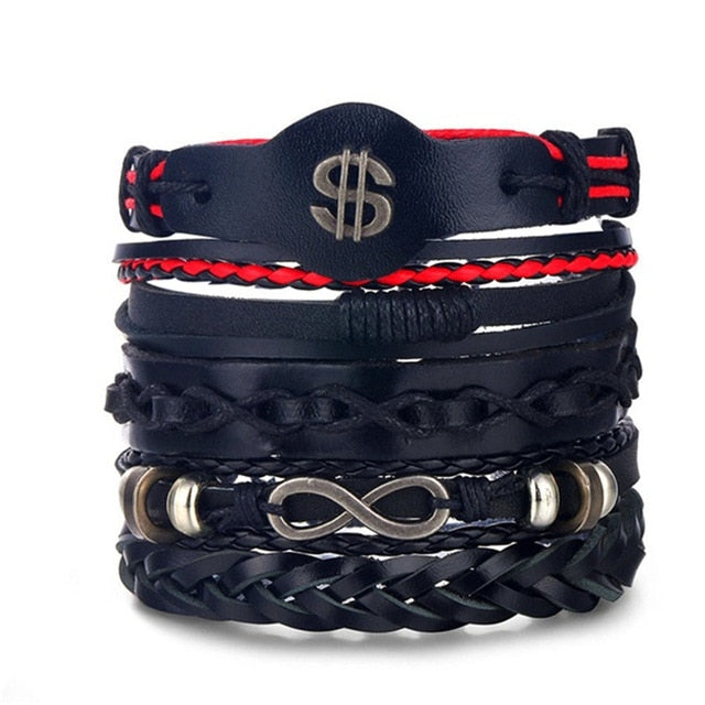 Men Bold 21-Styles Multilayer Metal, Leather, Beads Bracelet