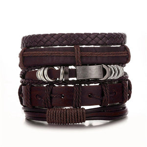 Men Bold 21-Styles Multilayer Metal, Leather, Beads Bracelet