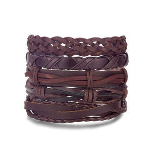 Men Bold 21-Styles Multilayer Metal, Leather, Beads Bracelet